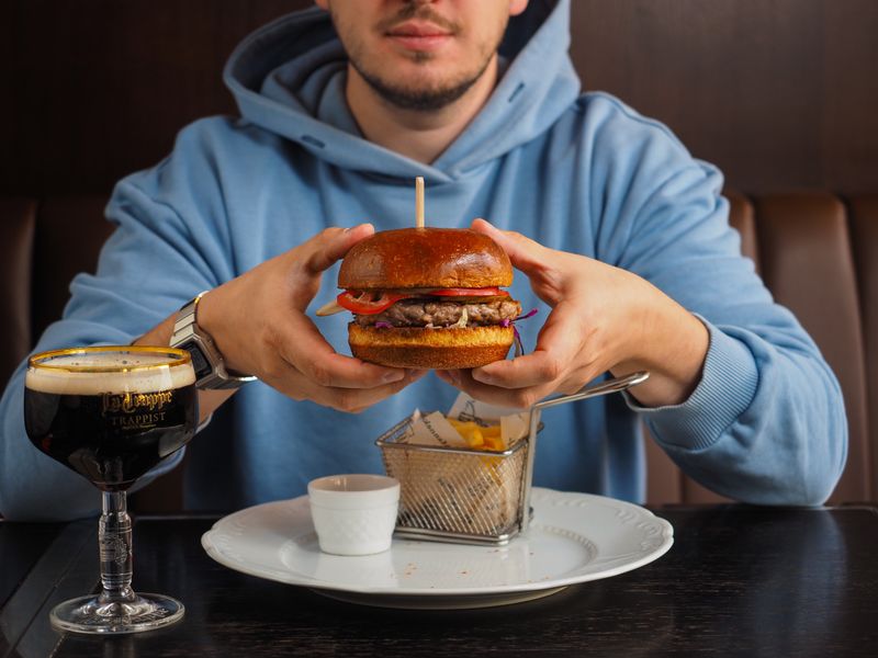 Gourmet burger at Marcos restaurant